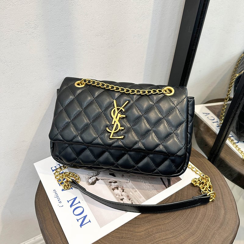 Ženska crossbody torba s dijamantnim šivanjem i lančanim remenom, luksuzan i svestran dizajn