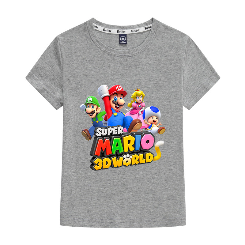 Gyerekeknek való póló 95% pamutból, kerek nyak, rövid ujjú, rajzfilm mintával