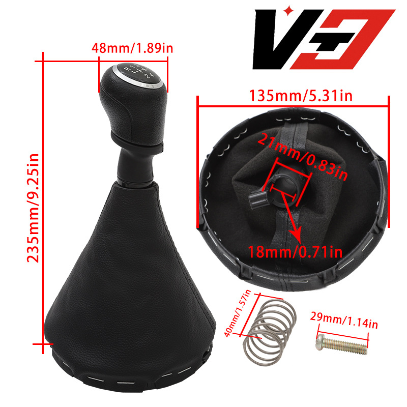 VBT ručna mjenjačka ručica ABS s LiChi zrnatom teksturom za VW T5/T5.1 GP2003-2011 i T6 transportna vozila