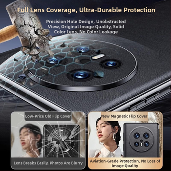 Kožené magnetické flip puzdro pre Huawei Mate70 Pro