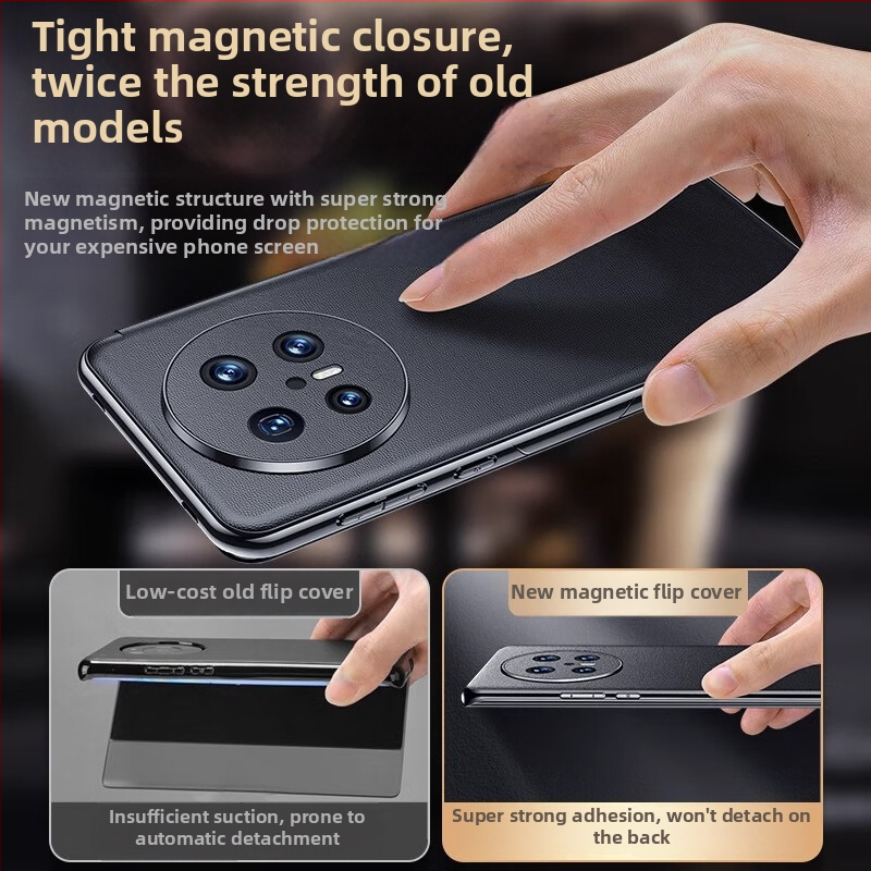 Kožené magnetické flip puzdro pre Huawei Mate70 Pro