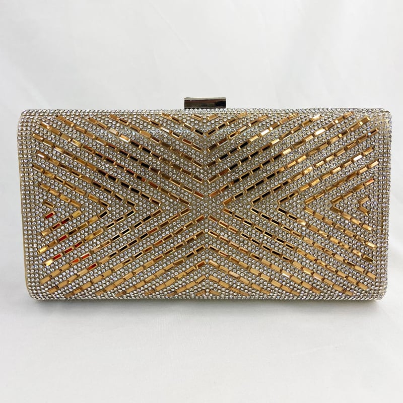 PU bőrű rhinestone clutch táska, vízszintes négyzet alakú sziluett, háromdimenziós dizájn, belső telefonzseb