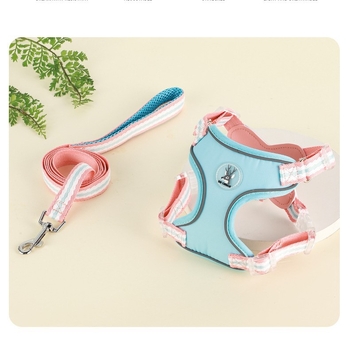 Кучешка гръдна презрамка с отражателна каишка, полиестер, регулируема