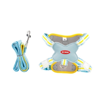 Кучешка гръдна презрамка с отражателна каишка, полиестер, регулируема