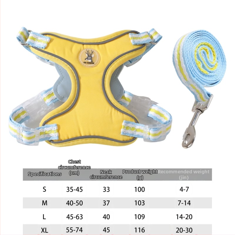 Кучешка гръдна презрамка с отражателна каишка, полиестер, регулируема