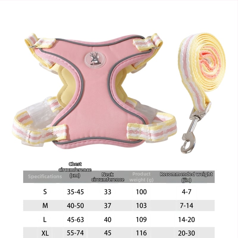 Кучешка гръдна презрамка с отражателна каишка, полиестер, регулируема