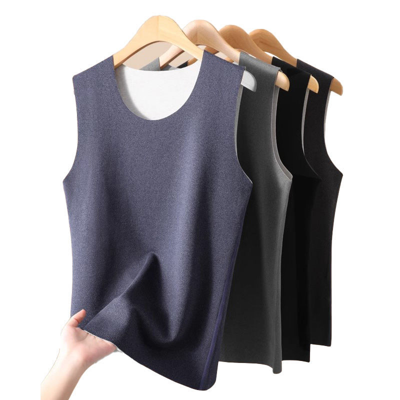Unisex poliester termalni prsluk s baršunastim podom, debljina 251–300 g/m², okrugli izrez, preko glave