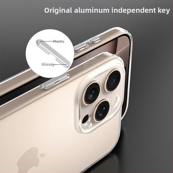 Bayer TPU prozirna futrola za iPhone – ultra-tanka, otporna na padove, s odvodom topline, otporna na habanje, metalne tipke; za modele iPhone 12 Pro/12 Pro Max, 13 Pro/Max, 14 Pro/Max
