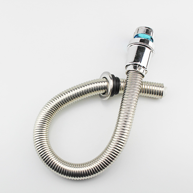 Rozsdamentes acél mosdólefolyócső, S-alakú, kettős rétegű, szagtalan