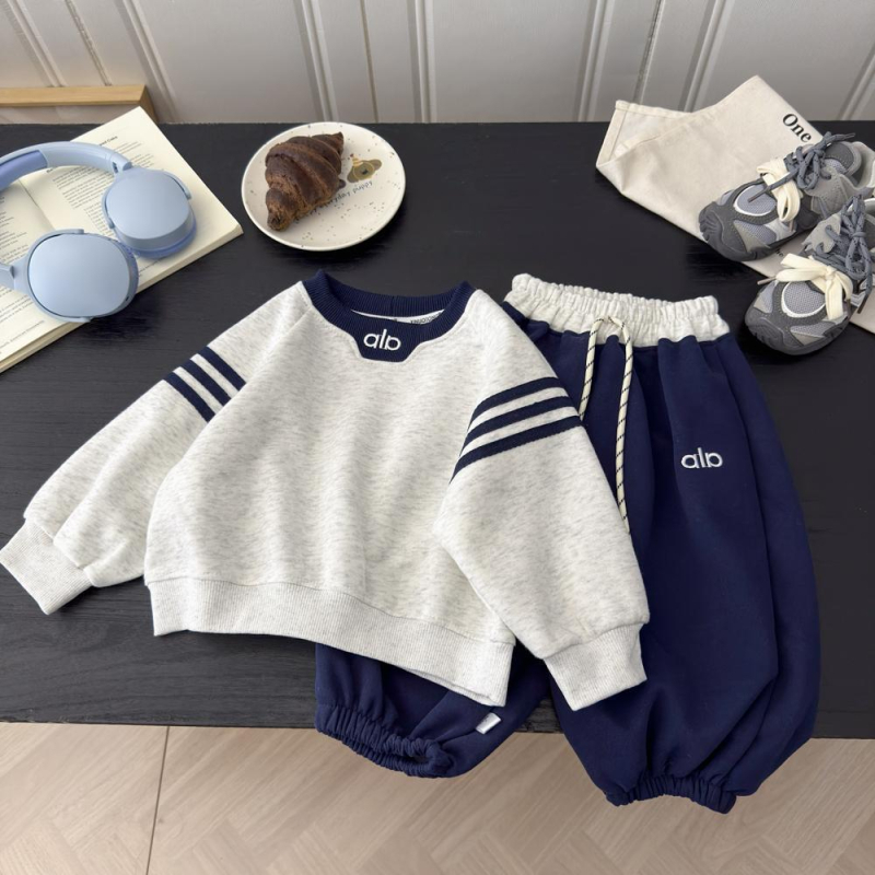 Dječji jesenski dvodijelni set, udoban kroj, karikatura dizajn, korejski stil
