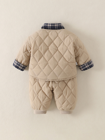 Két részes téli gyerekruha szett, Silver Fox fleece, 100% poliészter, hosszú ujjú felső és hosszú nadrág, 0–1 éveseknek