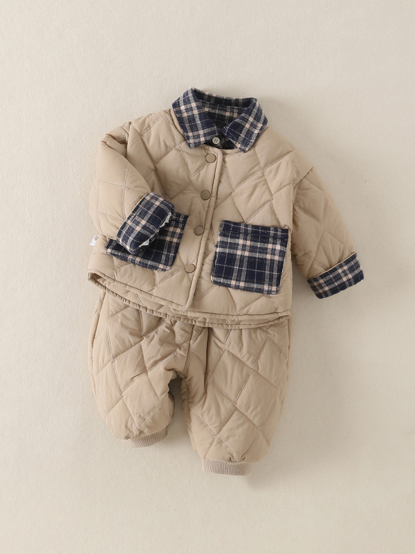 Két részes téli gyerekruha szett, Silver Fox fleece, 100% poliészter, hosszú ujjú felső és hosszú nadrág, 0–1 éveseknek