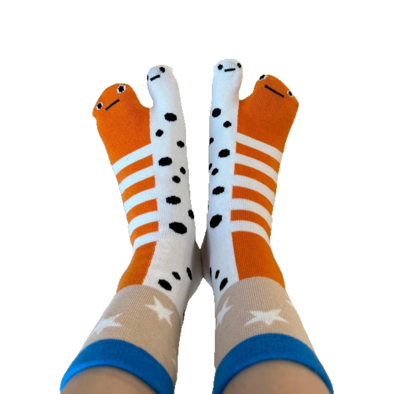 Ženske flip-flop čarape, pamuk, protuklizne, upijaju znoj, prugaste, s podijeljenim prstima