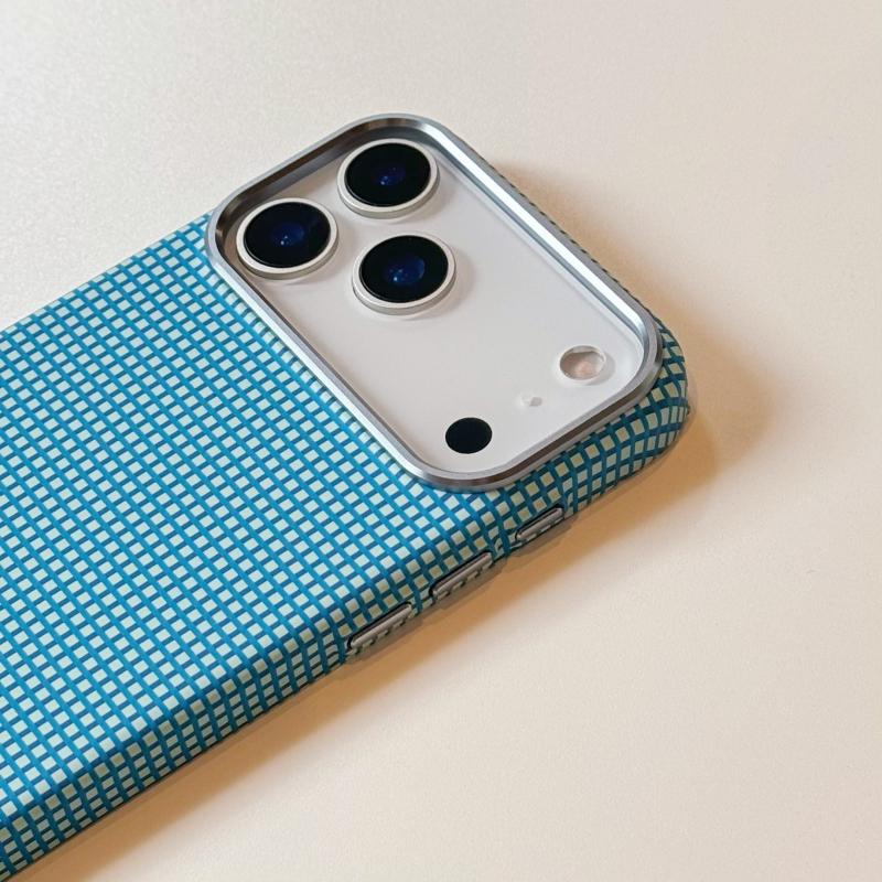 Kućište za iPhone s metalnim okvirom, karirani uzorak, kožni izgled, ultra-tanko, otporno na pad, magnetsko zatvaranje