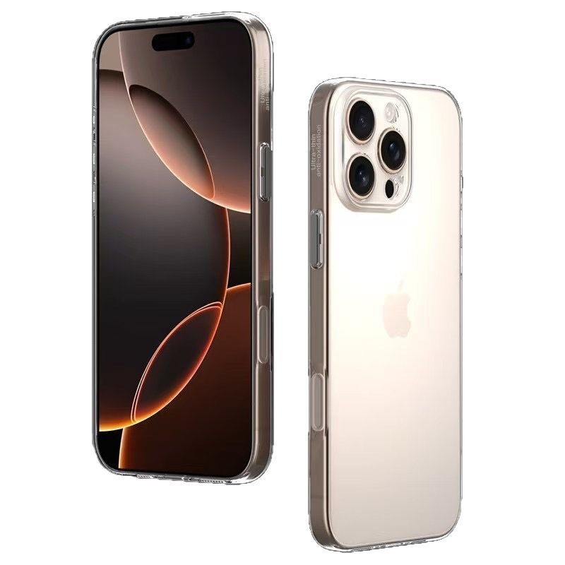 Shell TPU ultra vékony tok iPhone 17/16 Pro Max/15 Pro – Átlátszó védőtok hőelvezetési nyílásokkal (injektáló formázás)