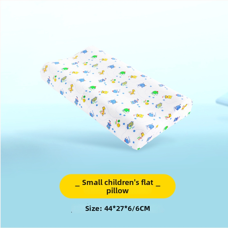 Детска латексова възглавница — правоъгълна форма, естествен латекс, съдържание латекс 90%+, калъф от чист памук, подходяща за деца и бебета