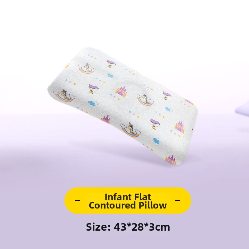 Детска латексова възглавница — правоъгълна форма, естествен латекс, съдържание латекс 90%+, калъф от чист памук, подходяща за деца и бебета