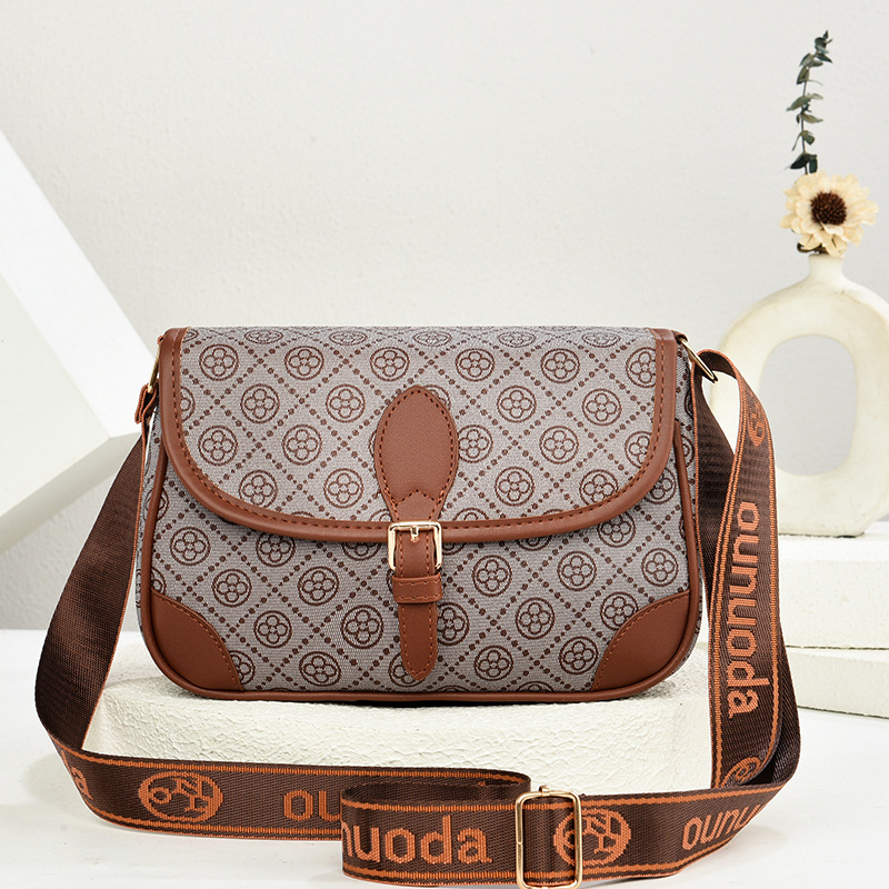 Ounuoda PVC crossbody torba – vodoravni kvadratni oblik, zatvaranje zatvaračem, skrivena džep s zatvaračem, poliester podstava