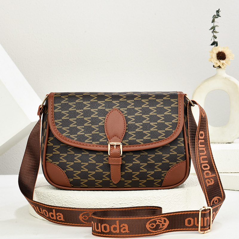 Ounuoda PVC crossbody torba – vodoravni kvadratni oblik, zatvaranje zatvaračem, skrivena džep s zatvaračem, poliester podstava