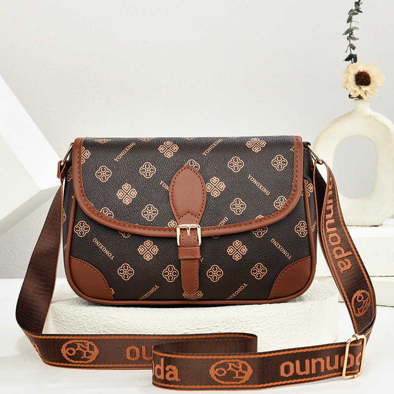 Ounuoda PVC crossbody torba – vodoravni kvadratni oblik, zatvaranje zatvaračem, skrivena džep s zatvaračem, poliester podstava