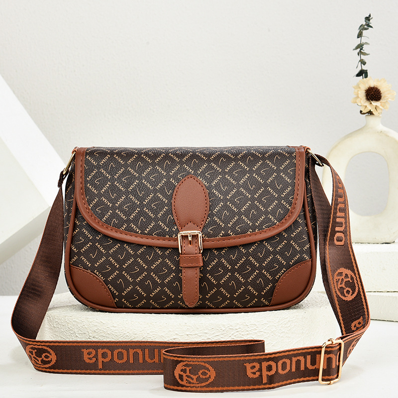 Ounuoda PVC crossbody torba – vodoravni kvadratni oblik, zatvaranje zatvaračem, skrivena džep s zatvaračem, poliester podstava