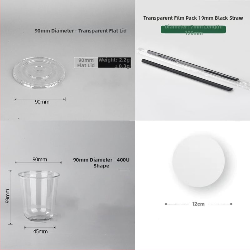 Pahar PET de unică folosință cu capac plat, formă ovală, capacitate 301–400 ml, imprimare personalizabilă