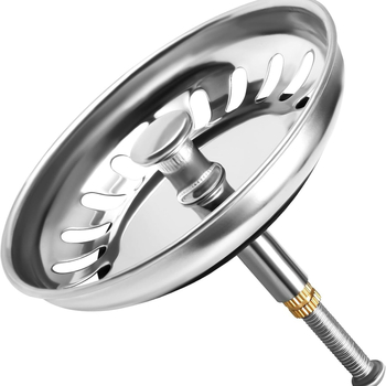 Rozsdamentes acélból készült konyhai mosogató lefolyódugó szűrőhálóval