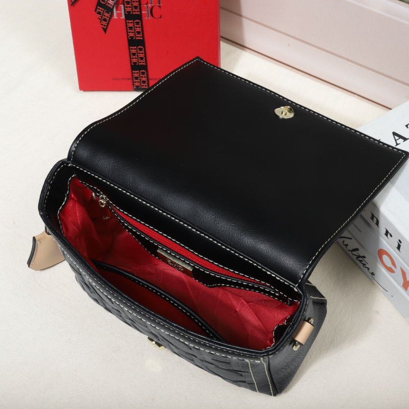 CHHC ženska crossbody torba – horizontalni kvadratni oblik, PU materijal, PU podstava, zatvoren otvor, džep na zip i džep za mobitel, 3D konstrukcija, proljeće 2025