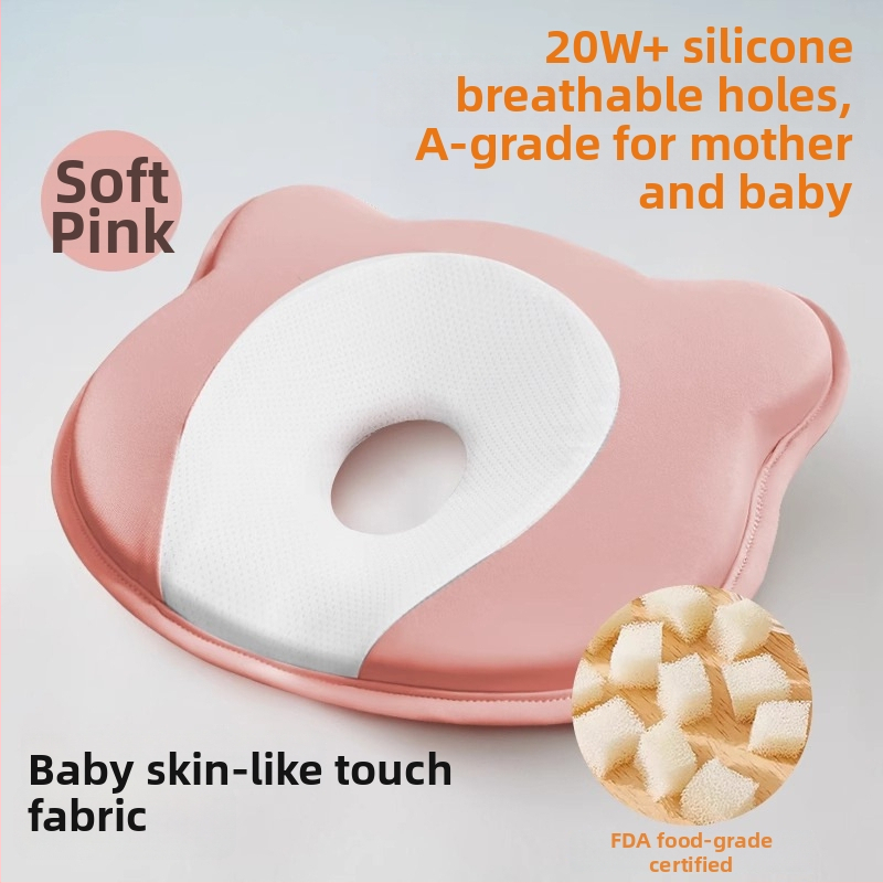 Pernă de formare pentru sugari, din spumă cu memorie, pentru corecția formei capului la nou-născuți — formă ursuleț sau canelură