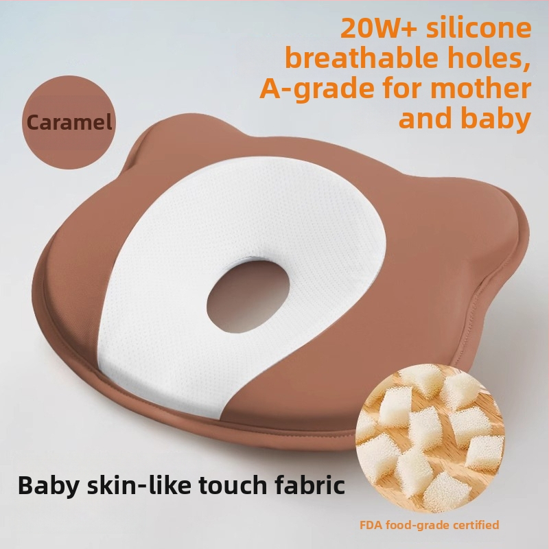 Pernă de formare pentru sugari, din spumă cu memorie, pentru corecția formei capului la nou-născuți — formă ursuleț sau canelură