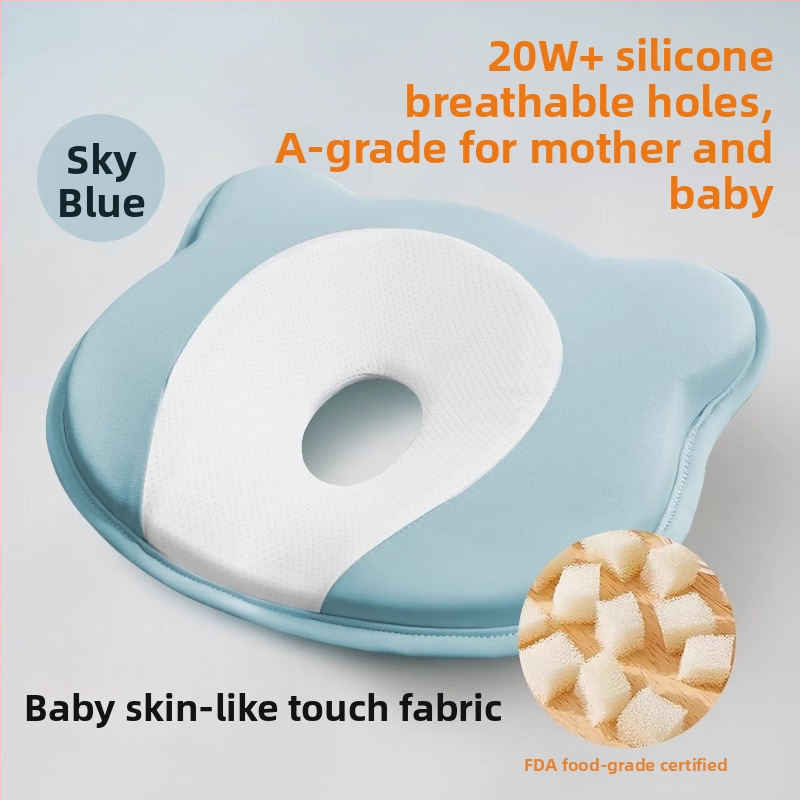 Pernă de formare pentru sugari, din spumă cu memorie, pentru corecția formei capului la nou-născuți — formă ursuleț sau canelură