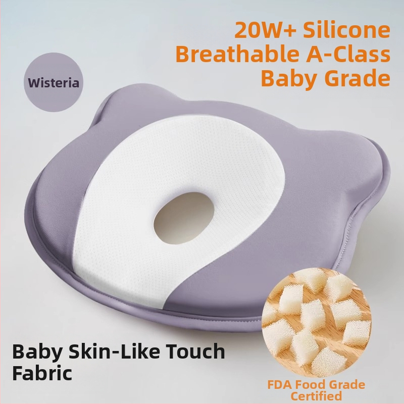 Pernă de formare pentru sugari, din spumă cu memorie, pentru corecția formei capului la nou-născuți — formă ursuleț sau canelură