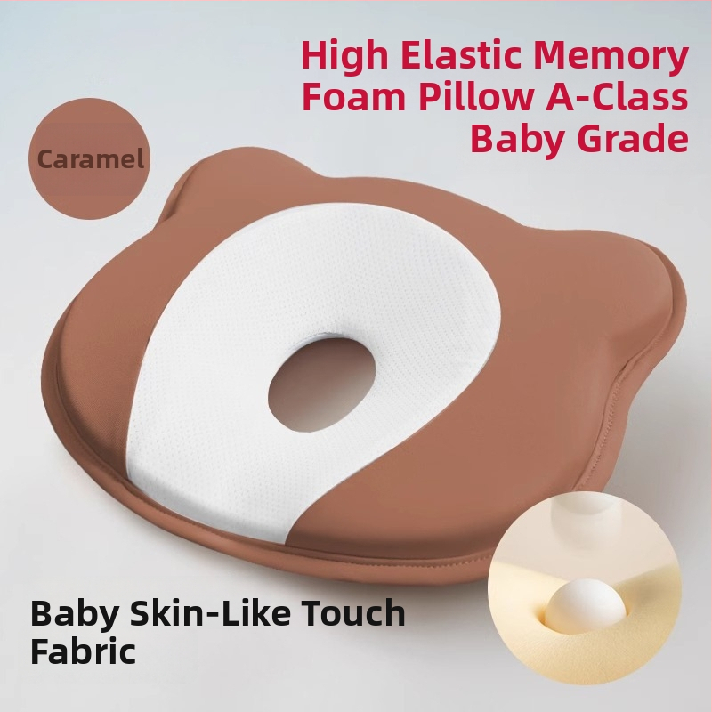 Pernă de formare pentru sugari, din spumă cu memorie, pentru corecția formei capului la nou-născuți — formă ursuleț sau canelură