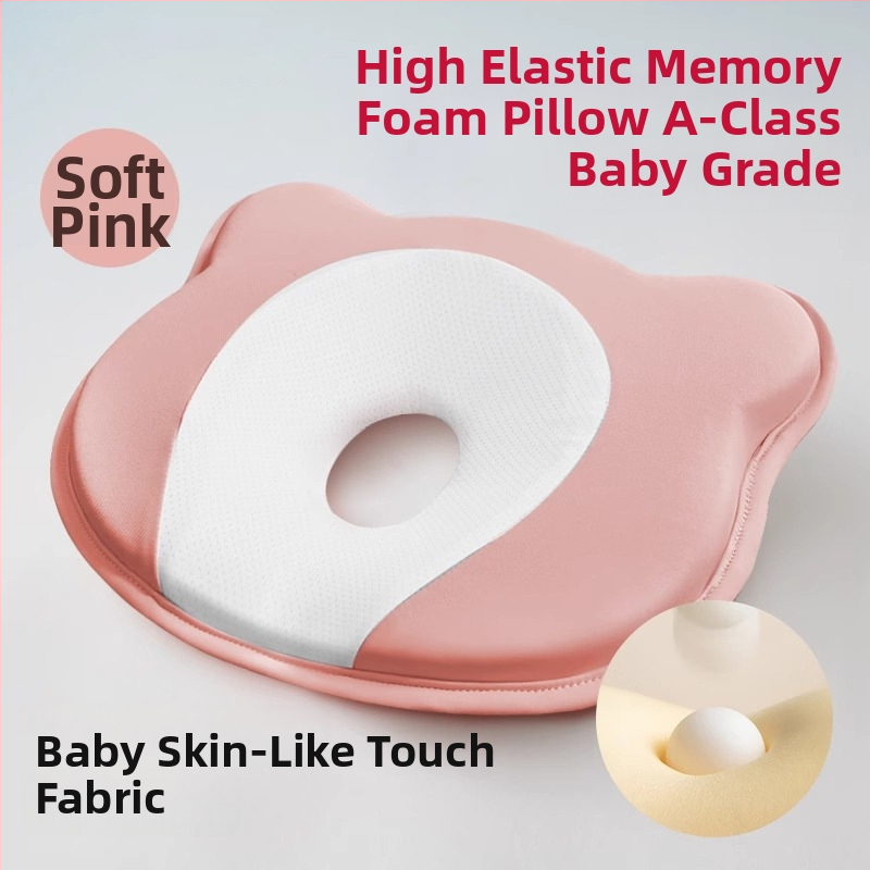 Pernă de formare pentru sugari, din spumă cu memorie, pentru corecția formei capului la nou-născuți — formă ursuleț sau canelură