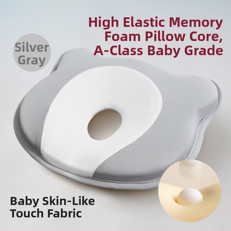 Pernă de formare pentru sugari, din spumă cu memorie, pentru corecția formei capului la nou-născuți — formă ursuleț sau canelură