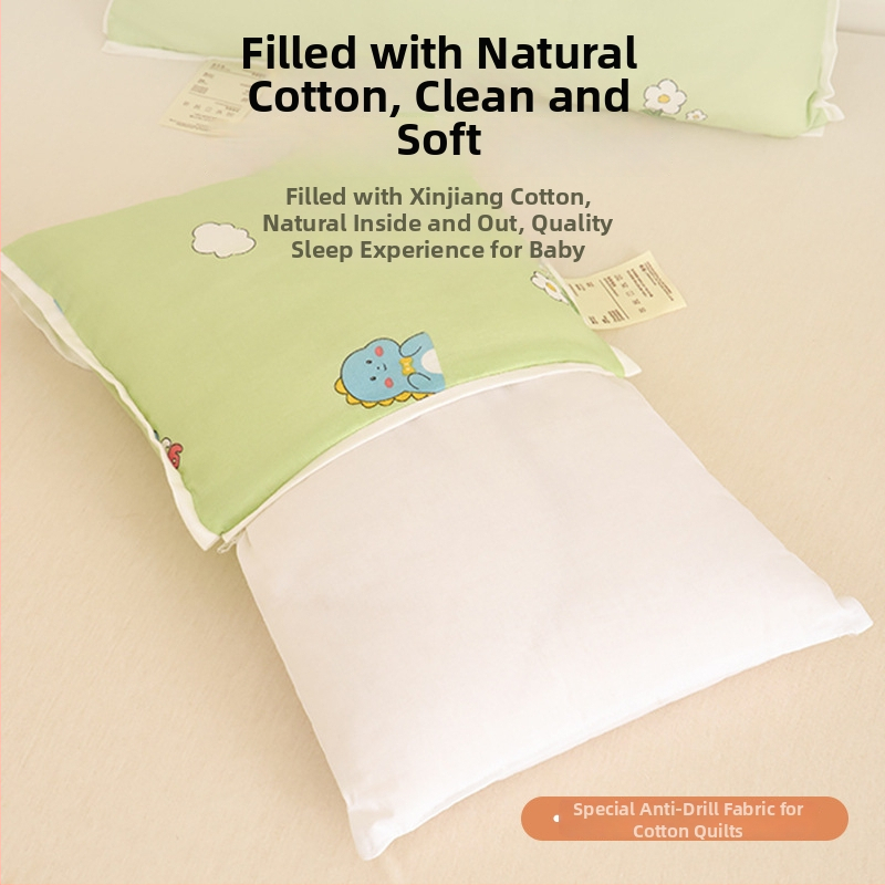Βρεφικό μαξιλάρι από 100% βαμβάκι, ορθογώνιο σχήμα, γέμισμα 95% βαμβάκι (5% άλλες ίνες), κάλυμμα από καθαρό βαμβάκι, για παιδιά έως 6 ετών, ζεύγος