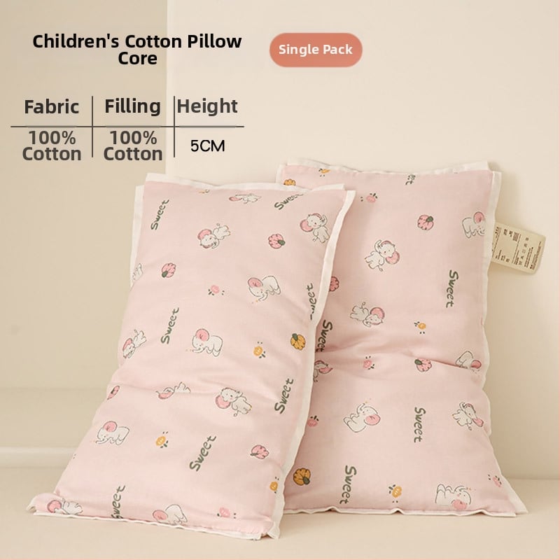 Βρεφικό μαξιλάρι από 100% βαμβάκι, ορθογώνιο σχήμα, γέμισμα 95% βαμβάκι (5% άλλες ίνες), κάλυμμα από καθαρό βαμβάκι, για παιδιά έως 6 ετών, ζεύγος