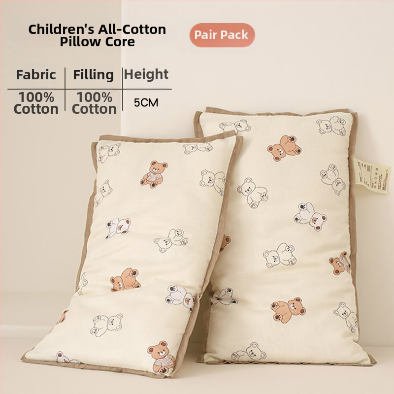 Βρεφικό μαξιλάρι από 100% βαμβάκι, ορθογώνιο σχήμα, γέμισμα 95% βαμβάκι (5% άλλες ίνες), κάλυμμα από καθαρό βαμβάκι, για παιδιά έως 6 ετών, ζεύγος