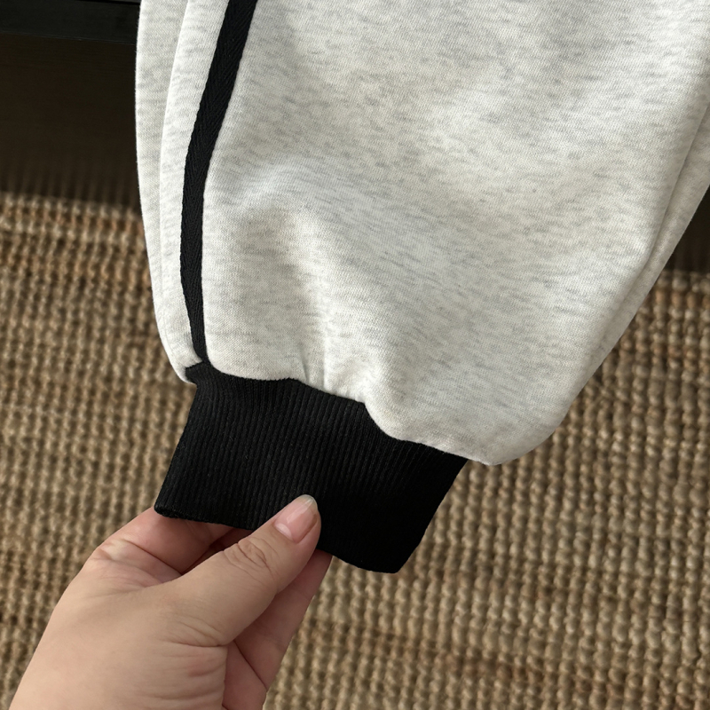 Dječji dvodjelni pamučni set u korejskom stilu, unisex, bez kapuljače, dugi rukavi, abstraktni uzorak, mješavina pamuka/poliester/elastan, za jesen i proljeće, za djecu 3–8 godina