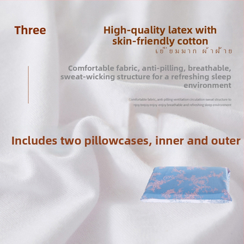 Латексова възглавница ROYAL KNIGHT, естествен латекс 90%+, правоъгълна форма, тегло 1,5–2 кг, плетена тъкан