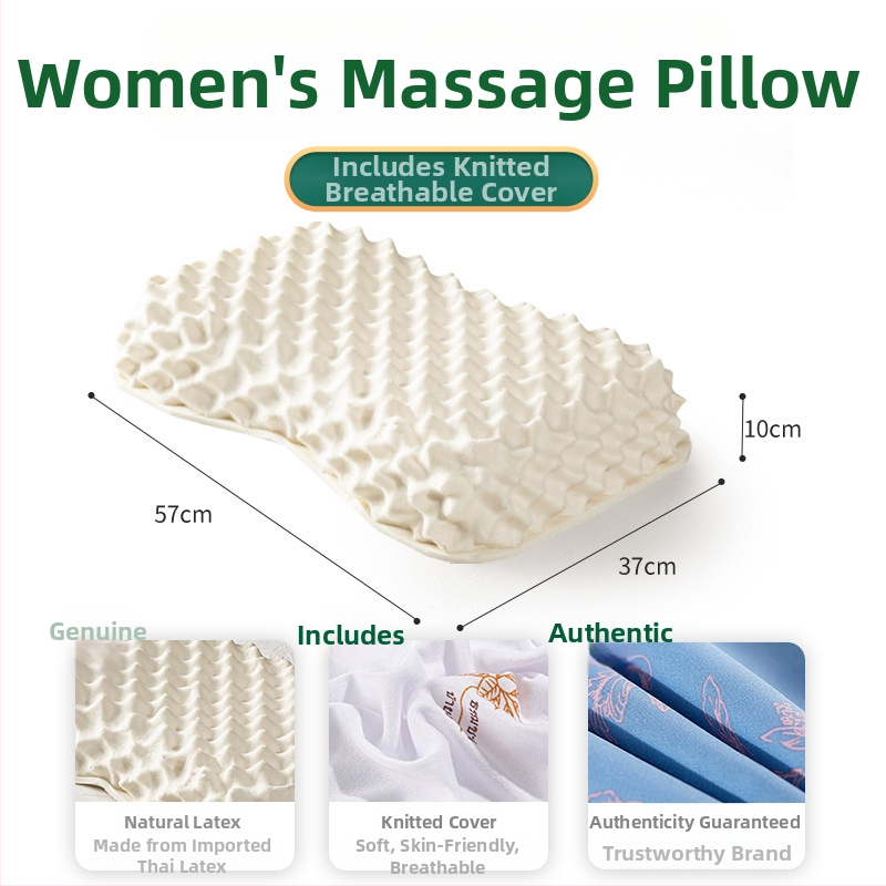 Латексова възглавница ROYAL KNIGHT, естествен латекс 90%+, правоъгълна форма, тегло 1,5–2 кг, плетена тъкан