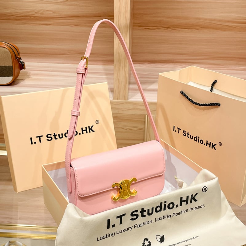 Arc de Triomphe kožna torbica za podlakticu, prirodna koža, proljeće 2024, unisex, crossbody baguette stil