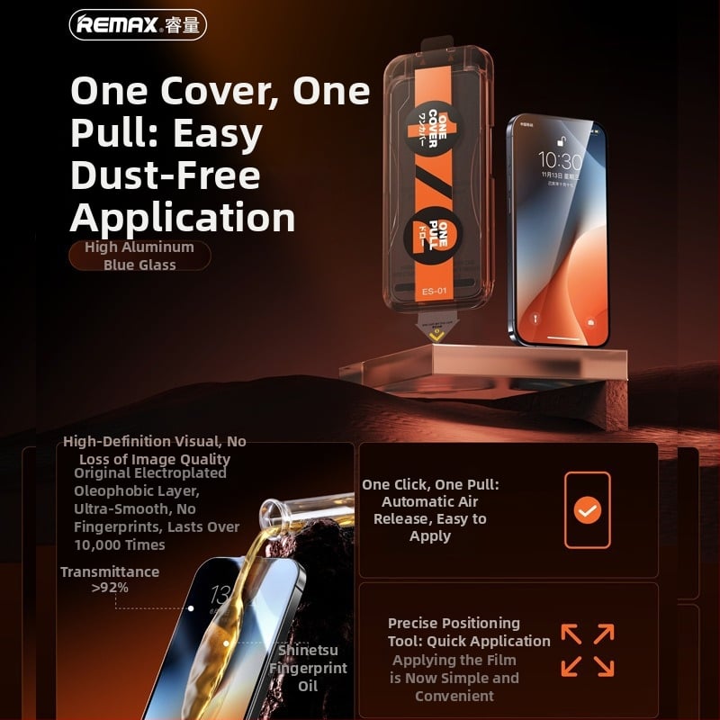 Remax protector de ecran din sticlă temperată, tip frontal, Es-01/Es-02, HD, pentru iPhone