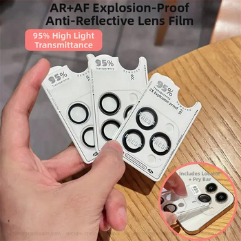 Protecție de lentilă din sticlă temperată pentru iPhone 11–14 Pro/Max (HD, rezistent la explozie, rezistent la praf, anti-amprentă, anti-cădere)