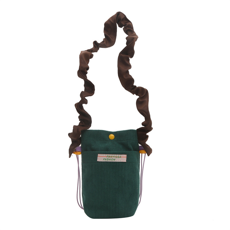 Notelli corduroy street-trend crossbody torba — vertikalno kvadratni oblik, magnetsko zatvaranje, unutarnja džep za telefon