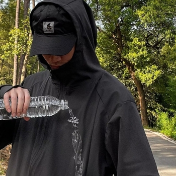 Muška vesta s kapuljom od polar fleksa - zatvarač, opuštena silueta, više džepova za ljetni turizam (Kapuljača; Polar fleece; Zip; Opuštena silueta; Više džepova)