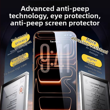 Pingsheng Protecție ecran din sticlă temperată anti-spion pentru iPhone 15–17 – HD, ecran complet