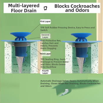 Дренажен тап за мивка и под с против насекоми, защита от преливане и мирис | силиконово ядро; материали TPR/PP/ABS; марка Shengrong