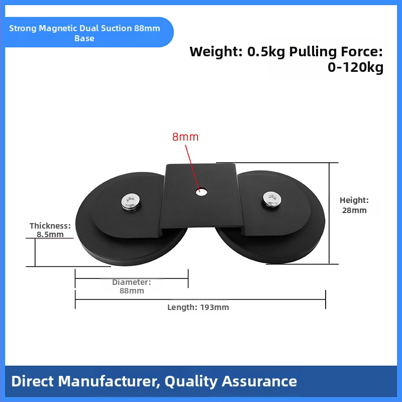 Ισχυρή μαγνητική βάση για στήριξη LED προβολέα σε βάση οροφής; καουτσούκ επικάλυψη, υλικά: NdFeB μαγνήτες, σιδερένια μέρη; μάρκα Star Knight, μοντέλο NPHA-, συμβατό με γενικά μοντέλα