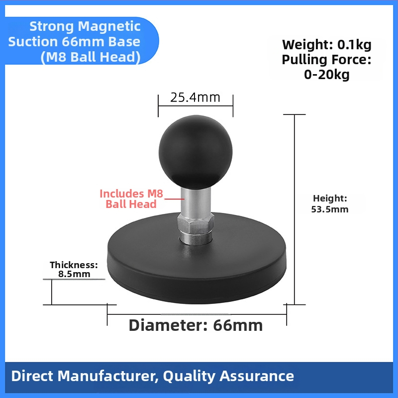 Ισχυρή μαγνητική βάση για στήριξη LED προβολέα σε βάση οροφής; καουτσούκ επικάλυψη, υλικά: NdFeB μαγνήτες, σιδερένια μέρη; μάρκα Star Knight, μοντέλο NPHA-, συμβατό με γενικά μοντέλα